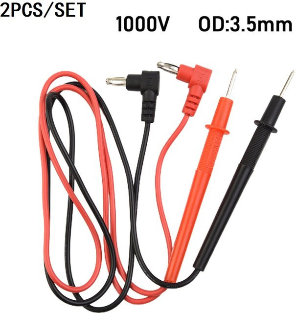 Digital-Multimeter Testkabel Set mit Clip-Sonden und Messleitungen in Rot - Bild 1