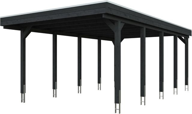SKANHOLZ Carport Friesland aus Fichte mit Stahl-Dachplatten in Anthrazit und Schwarz, B/T: 708 x 402 cm - Bild 4