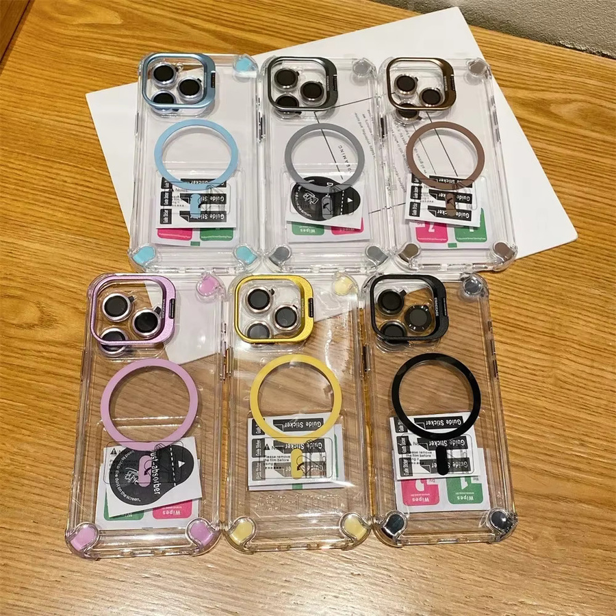 Magnetische stoßfeste Handyhülle für Apple iPhone (Air 17 16 Plus 15 14 13 12 Pro Max) mit MagSafe, Glaslinsenschutz und Ständerabdeckung in Schwarz oder Transparent - Bild 3