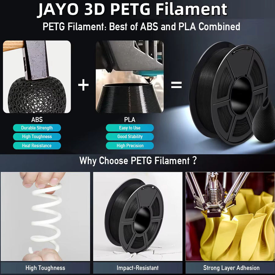 JAYO 3D-Druckerfilament PLA und PETG matt, Durchmesser: 1,75 mm, Gewicht: 1,1 kg pro Rolle - Bild 2