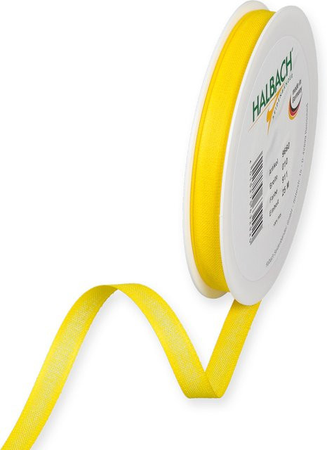 Halbach Dekoband in Baumwolloptik aus Polyester, Breite: 1 cm, Länge: 7 m, Zitronengelb - Bild 1