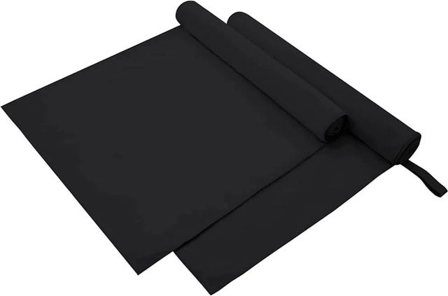 vidaXL Sporthandtücher aus Mikrofaser, 2 Stück, Schwarz, schnelltrocknend, B: 180 cm, H: 90 cm - Bild 1