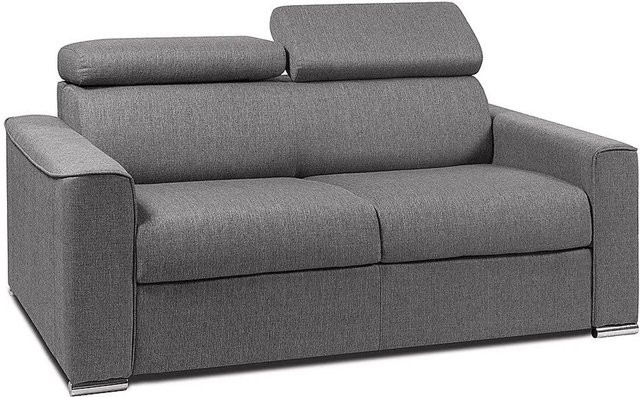 Vente-unique Schlafsofa Vizir Grau mit Stoffbezug und Schaumstofffüllung, Breite: 176 cm - Bild 1