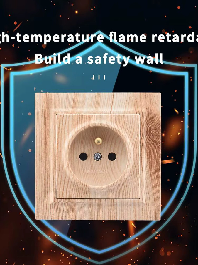 WESA Wandsteckdose mit klassischer Steckdose in Braun aus Kunststoff, flammhemmend, 250 V, Standard FR - Bild 4