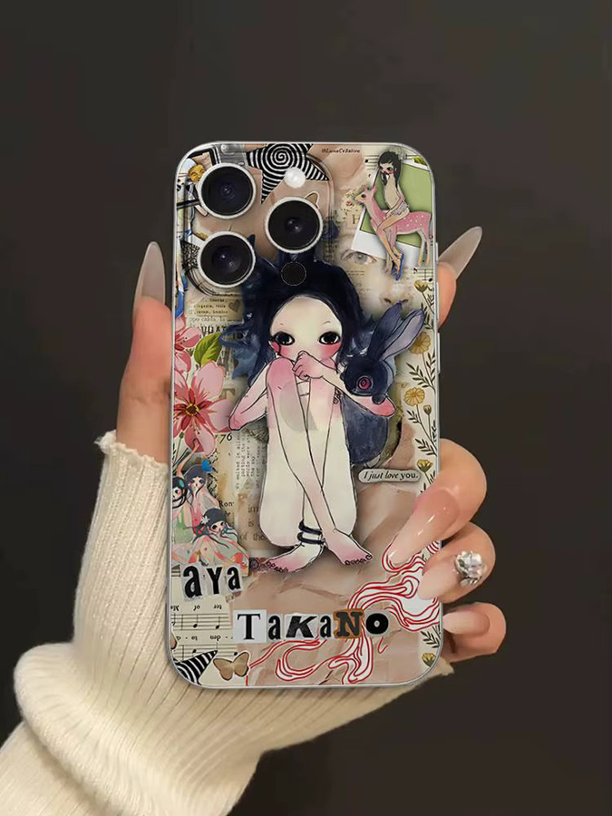 Aya Takano Japanische Maler Handyhülle für Apple iPhone 11 bis 17 Pro Max Mini, transparente Stoßfänger-Abdeckung in Multicolour - Bild 4