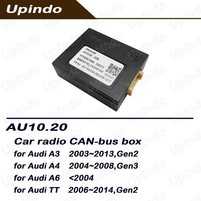 Upindo CAN Bus Adapter Decoder für Android Autoradios in Schwarz, kompatibel mit Audi A3 A4 A6 TT - Bild 1