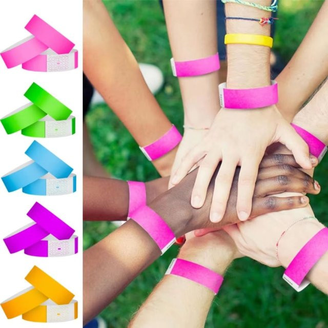 Armbänder aus Papier, farbig, 100 Stück, Unisex - Bild 1
