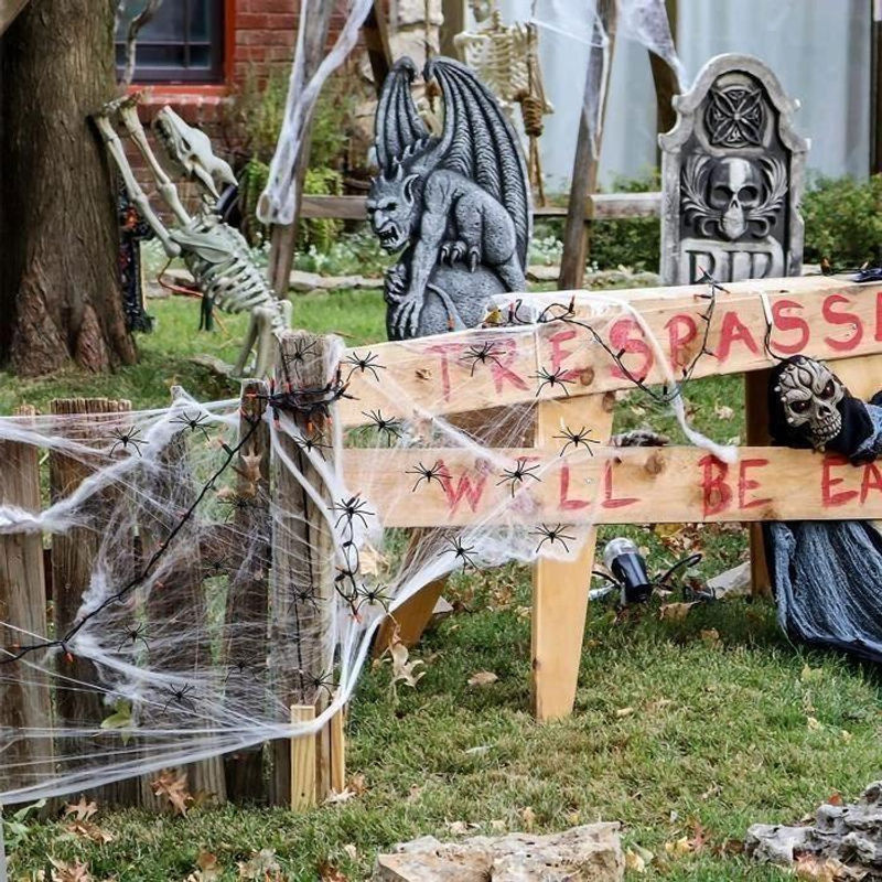 HAOPYOU Halloween Deko Set mit 200 kleinen schwarzen Spinnen aus Kunststoff - Bild 3