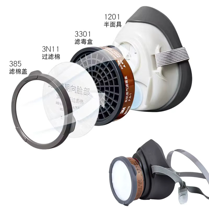 3er Set N11 Baumwollfilter für Staubmasken und Gasmasken Typ 308/8200 und 3200 in Weiß - Bild 2