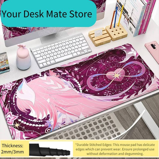 Potdemiel Honkai Star Rail Cyrene Mousepad Pink Anime Girl Schreibtischmatte B/B/H: 90 x 40 cm - Bild 1