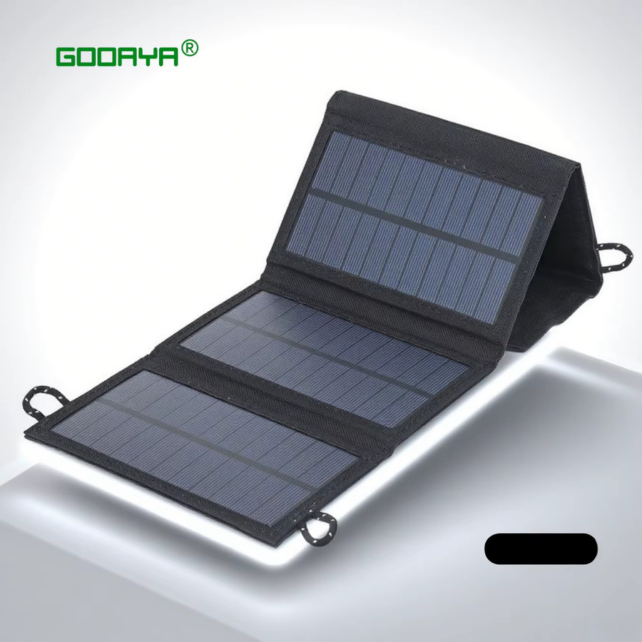 Tragbares 100 W faltbares Solarpanel mit 4 USB-Anschlüssen und Schnellladefunktion in Schwarz und Grün - Bild 2