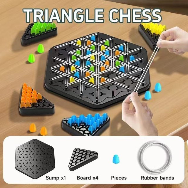 Geometrie-Kette, Dreieck, Schach, Puzzlespiel, Brettspiel, Strategiespiel - Bild 1