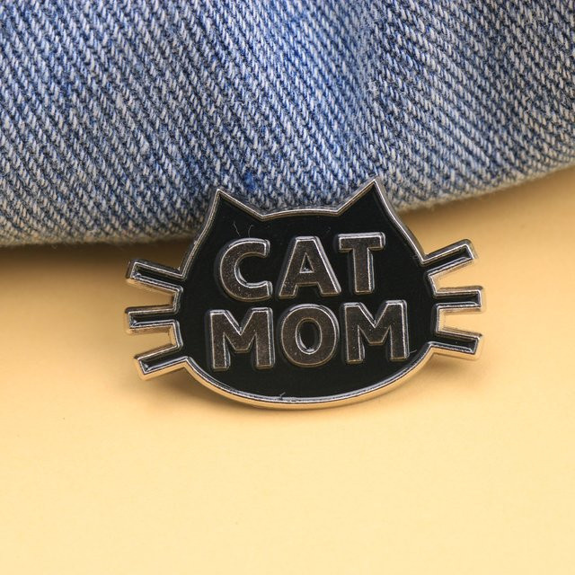 MDKES Anstecknadel Cat Mom Emaille, Unisex - Bild 1