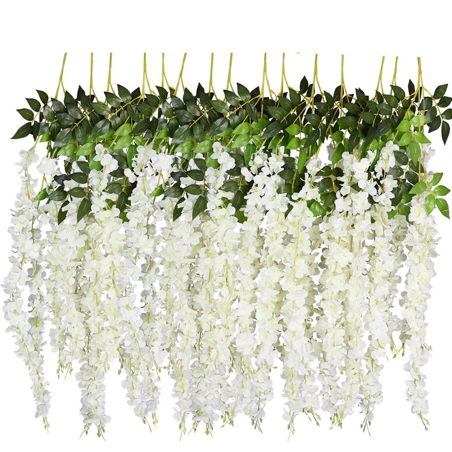 Weiße künstliche Blumenranke von Yusheng zur Dekoration für Garten, Wand und Hochzeit - Bild 4
