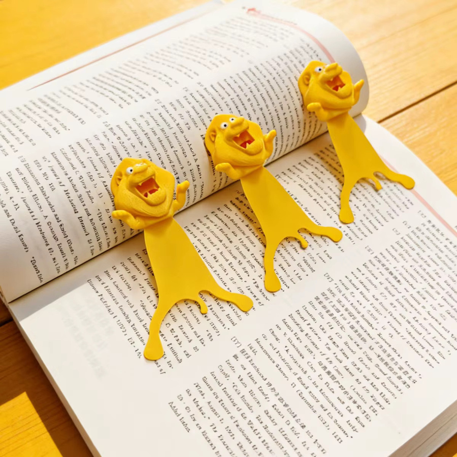 Kreatives 3D Löwen-Lesezeichen in Gelb als Buchclip mit Cartoon-Design aus Kunststoff - Bild 3