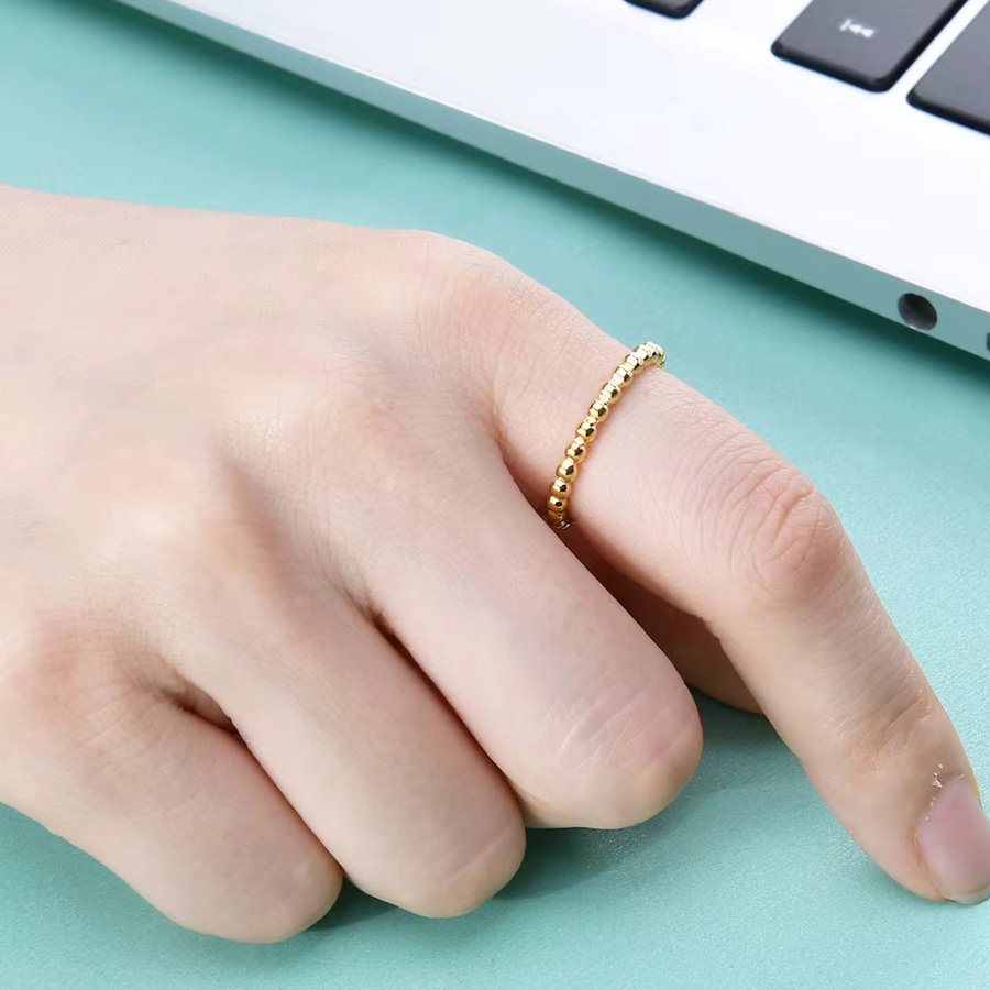 VQYSKO Ring Edelstahl, Perle, Damen, minimalistisch - Bild 1
