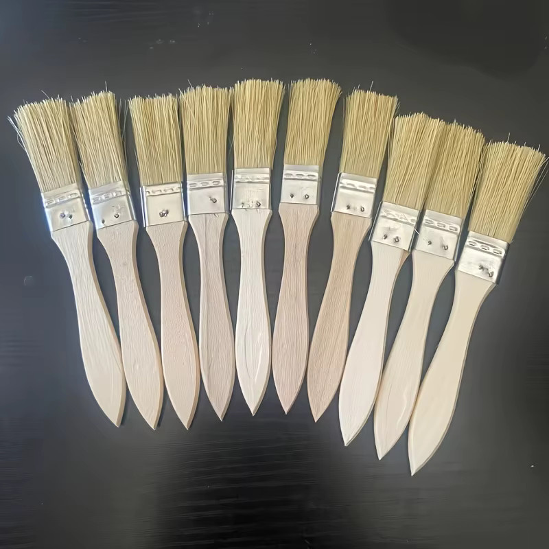 10-teiliges Mähpinsel-Set mit Holzgriffen für Kunst, Kunsthandwerk, Verputzen und Kleberanwendung - Bild 2
