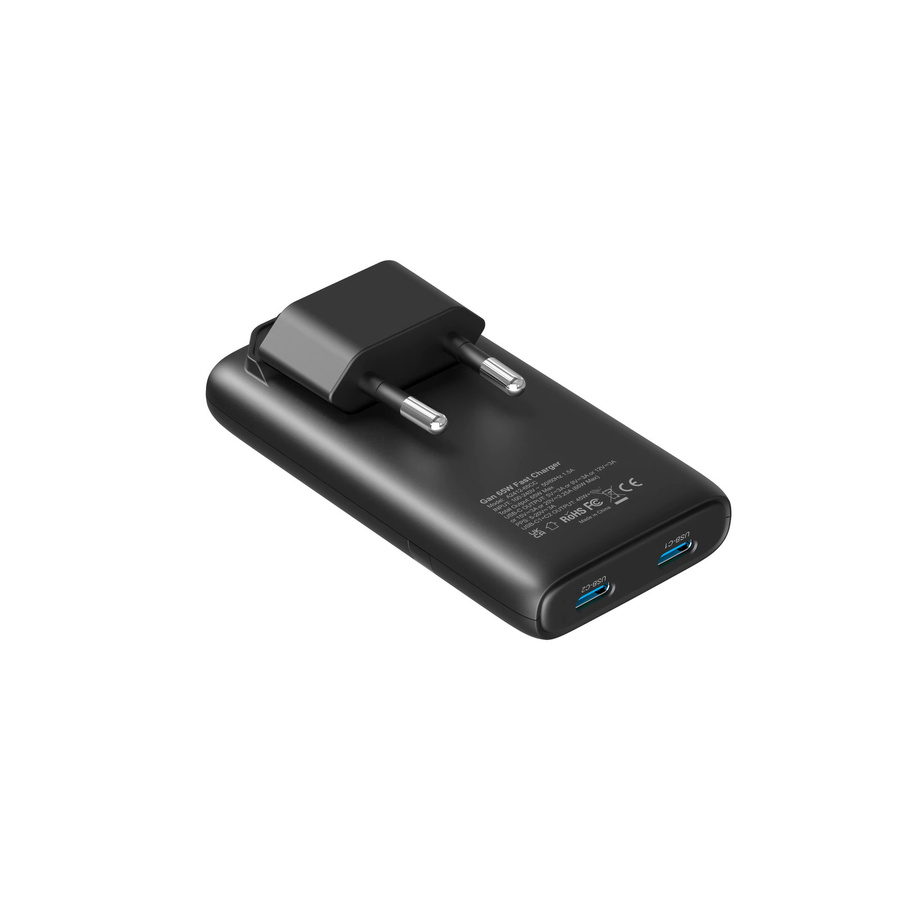 Deepartner 65W GaN Wandladegerät mit USB-C Schnellladung, Schwarz - Bild 6