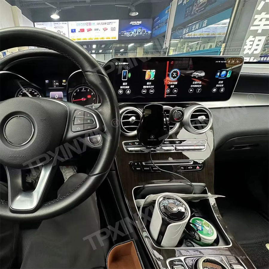 Aotsr Android Multimedia-Player für Mercedes Benz C Klasse und GLC X253 mit 14,9 Zoll 3K QLED Bildschirm, Android Auto, CarPlay und GPS, Schwarz - Bild 2