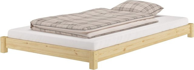 Erst-Holz Futonbett Einzelbett Modell 51 aus Kiefer Massivholz in Beige, B/T/H: 120 x 200 x 17 cm - Bild 1