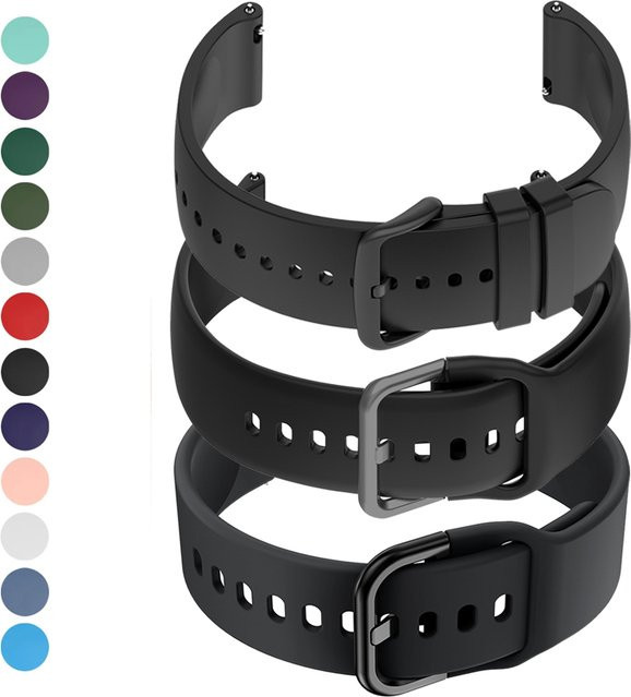 Coros Uhrenarmband Silikon, Schwarz, Unisex - Bild 1