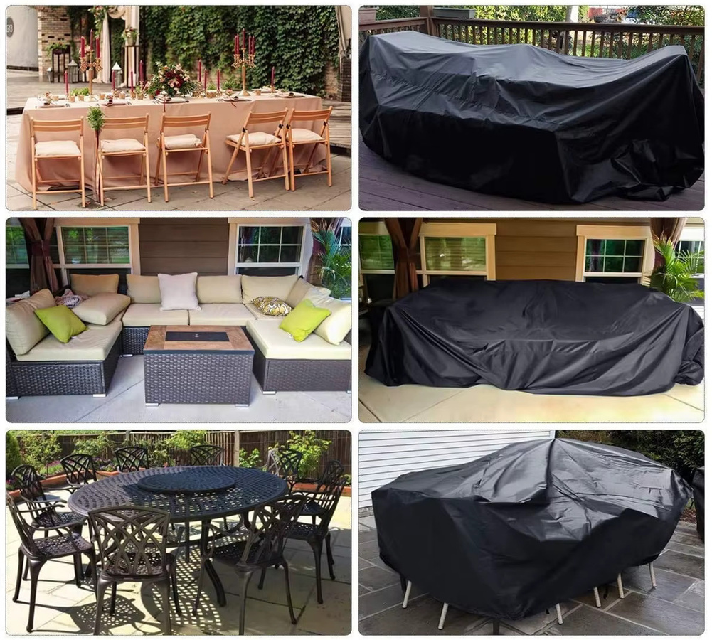 Wasserdichte Outdoor-Gartenmöbel-Abdeckungen von MY·BAKERMAN in Schwarz zum Schutz von Gartenstühlen, Sofas und Tischen vor Regen und Schnee - Bild 6