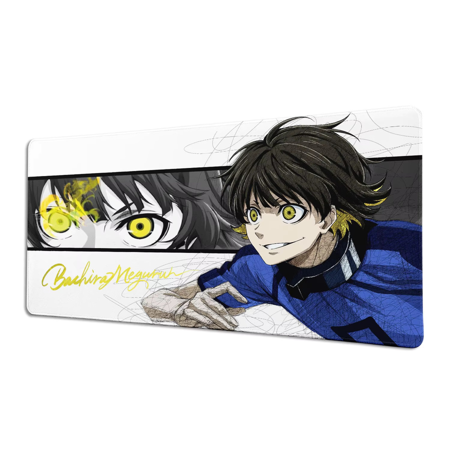 Riccu Anime Blue Lock Mauspad XXL mit Bachira Meguru Design, rutschfeste Schreibtischunterlage in Multicolour - Bild 4