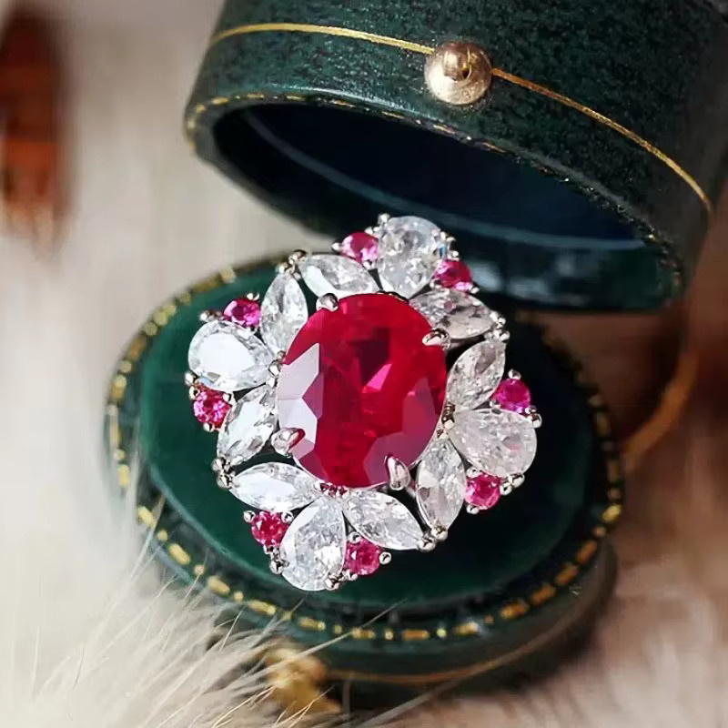 Huitan Ring, roter Zirkonia, Damen - Bild 2