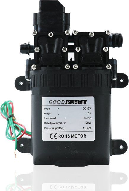 AICANTEK Hochdruck-Wasserpumpe mit Membran, 12 V, 160 PSI, selbstansaugend, 7,5 l/min, Schwarz - Bild 1