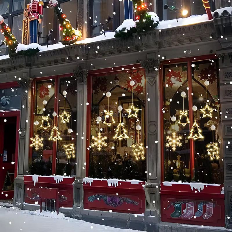 TLEDMP Weihnachts-Fensterlichter batteriebetrieben als hängende Dekoration mit Saugnapf für Innen und Außen - Bild 4