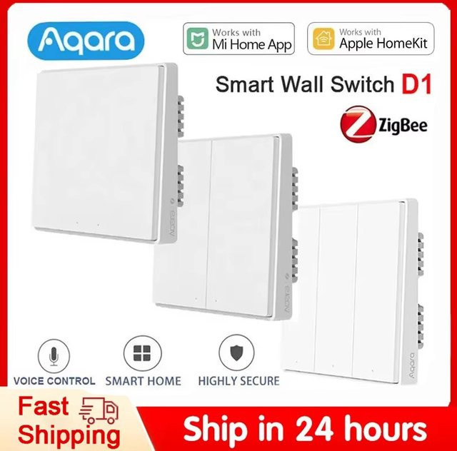 Aqara D1 Smart Wand Schalter Zigbee Drahtlose Fernbedienung mit Triple Taste in Weiß für dein Mijia Smart Home - Bild 1