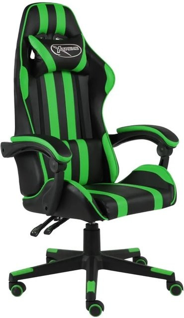vidaXL Gaming-Stuhl in Schwarz und Grün aus Kunstleder mit Kopfstütze und Armlehnen - Bild 1