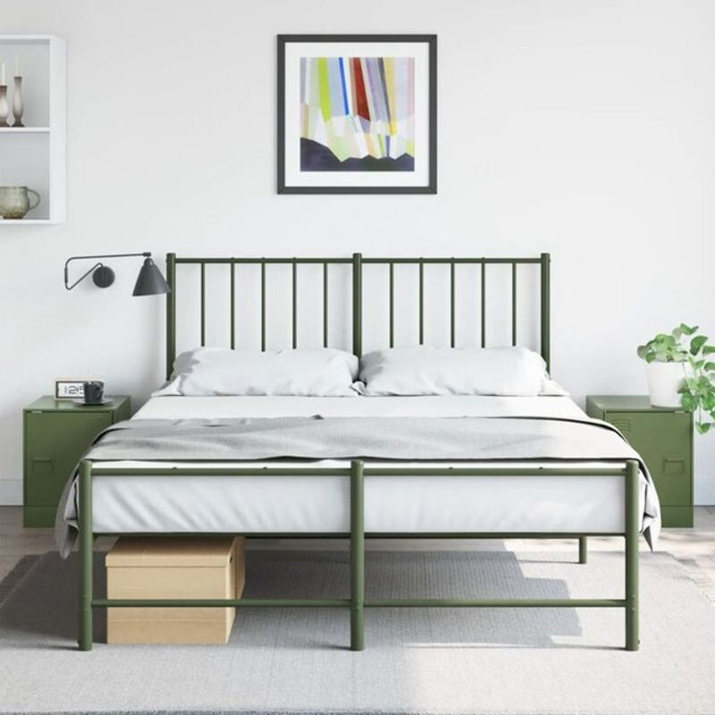 Vidaxl Nachttische 2er Set aus Stahl in Grün im Industrial Design B/T/H: 34,5 x 39 x 44 cm - Bild 1