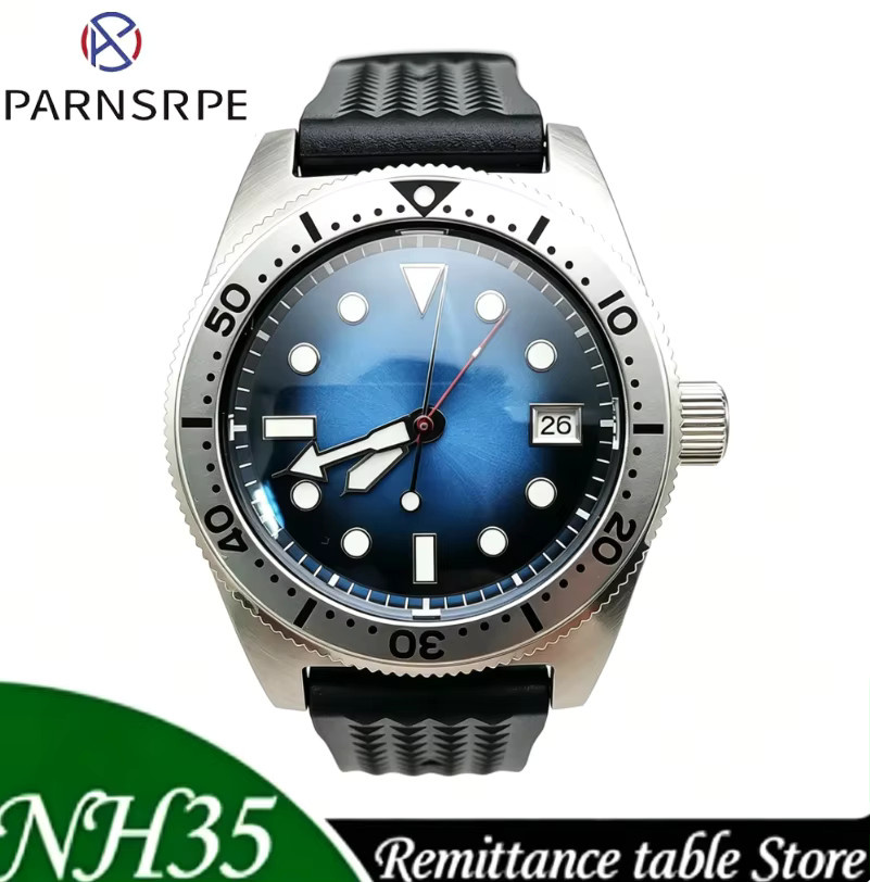 PARNSRPE Armbanduhr Edelstahl, Automatik, 38 mm, Herren, Blau - Bild 5