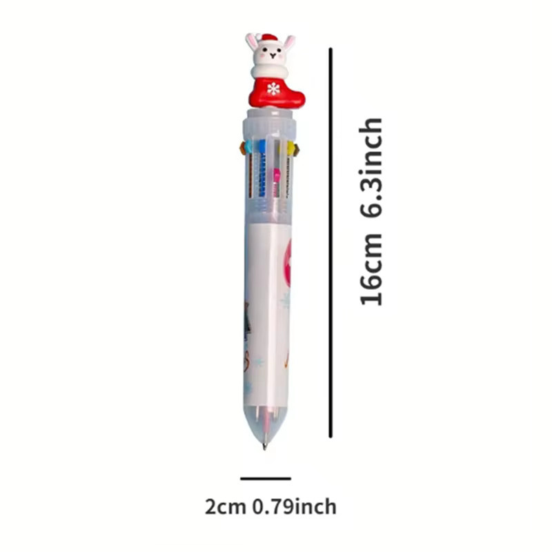Alivparty Weihnachtliche Kugelschreiber Set in Mehrfarbig mit Schneemann und Elch als Geschenk für Kinder und Büro - Bild 4