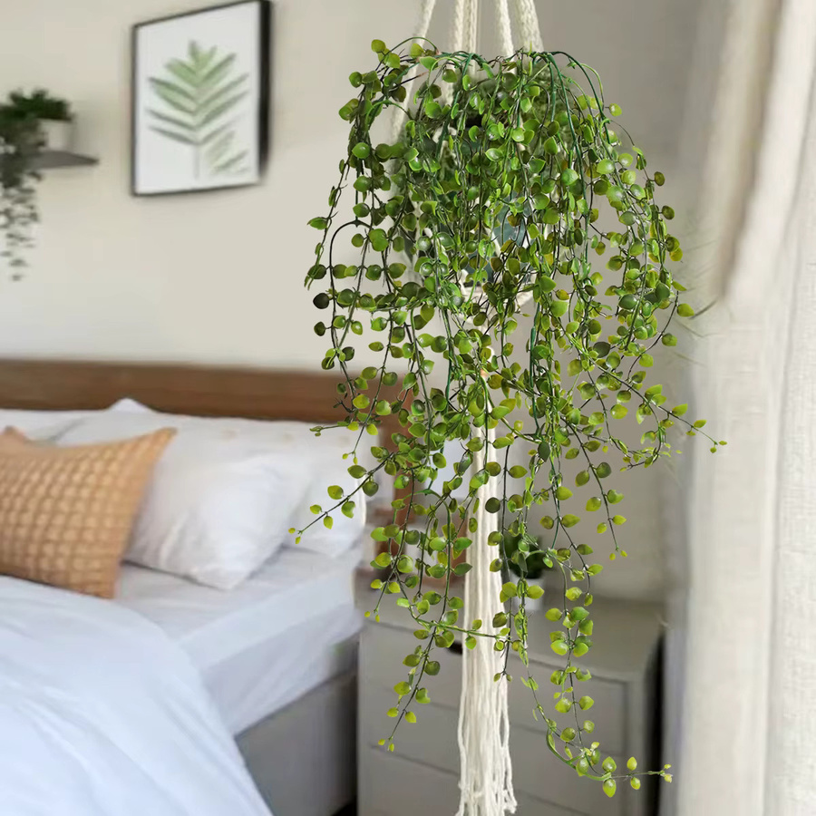 Xiya Künstliche Eukalyptus-Girlande als hängende Pflanze in Grün aus Kunststoff für Garten und Home Deco - Bild 3