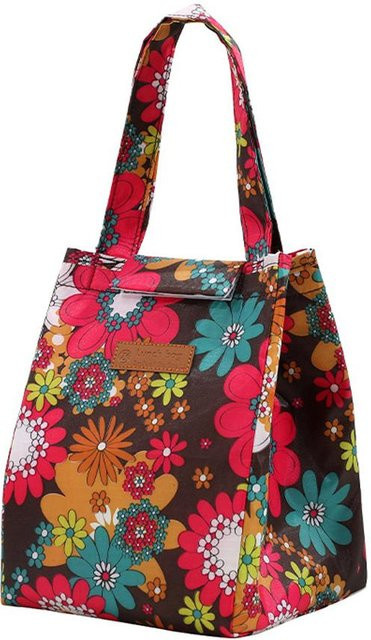 Isolierte Thermo-Lunchtasche von Love Home Garden als wasserdichte Kühltasche für Lebensmittel und Getränke, Farbe: Rot/Mehrfarbig - Bild 1