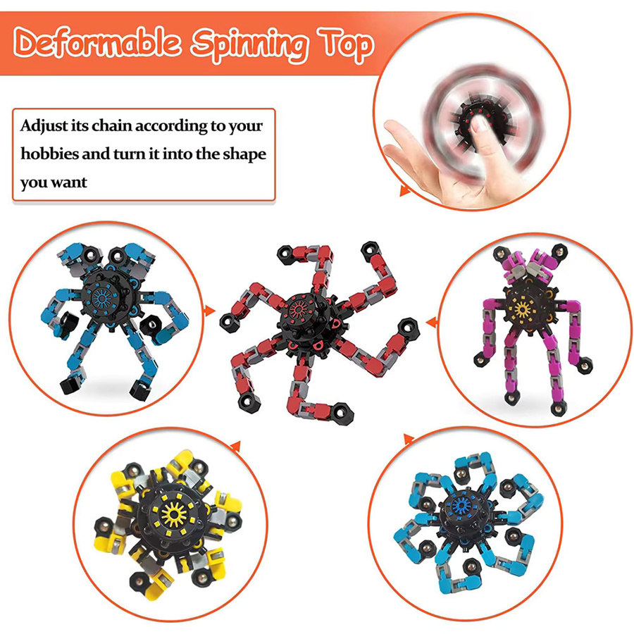JK-ZMM Verformbare Kette Roboter Spinner, 12-16-teiliges Set, Stress Relief Gyro Spielzeug - Bild 3
