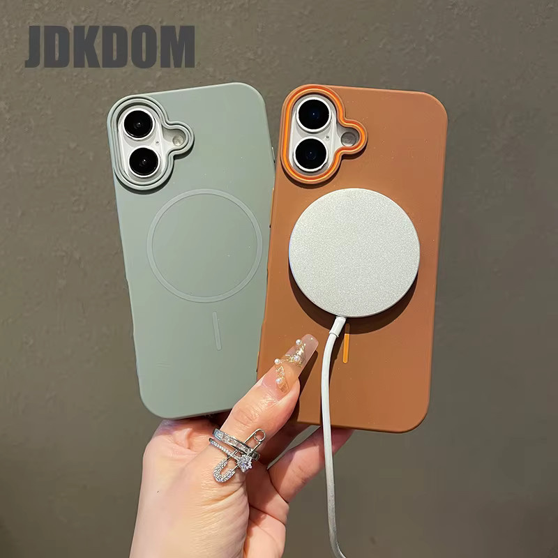 JDKDOM Magnetische Hautsensor Handyhülle für iPhone 17 Air 16 15 14 Plus 13 12 11 Pro Max Stoßfeste Schutzhülle in Blau - Bild 1