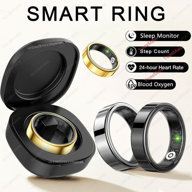Ola Esporte Smart Ring Silber mit Herzfrequenz- und SpO2-Monitor, IP68 & 5ATM Wasserdicht, Unisex - Bild 1