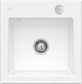 Villeroy & Boch Subway 50 S Flat bündige Keramikspüle mit Ablaufgarnitur und Exzenter in Snow White - Bild 1