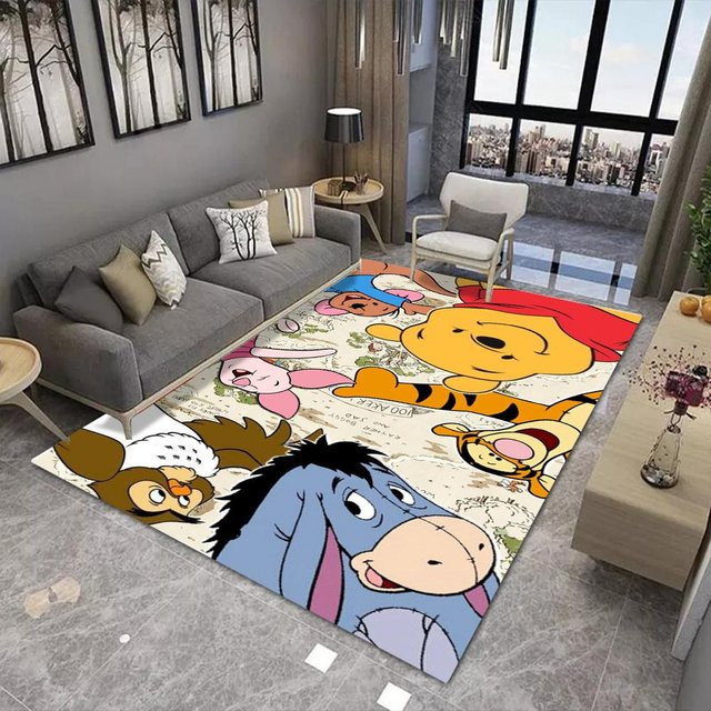 Miniso Winnie Puuh Bereichsteppich mit Kinder-Motiv, rutschfest und waschbar, B/T: 80 x 50 cm - Bild 1