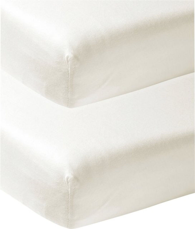 Meyco Baby 2er-Pack Jersey-Spannbetttücher aus Baumwolle, Weiß, B/T: 70 x 140 cm und 70 x 150 cm - Bild 2