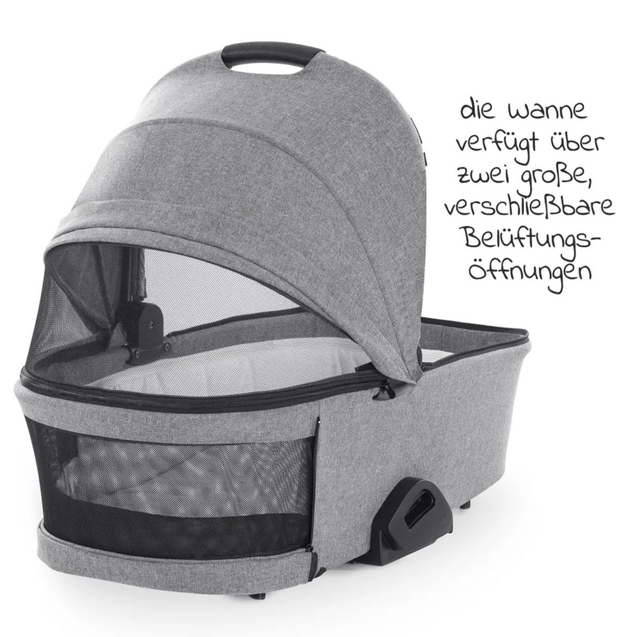 Hauck Kombi-Kinderwagen Vision X Duoset 3in1 mit Babywanne und Sportsitz in Melange Grey/Silver/Black - Bild 6