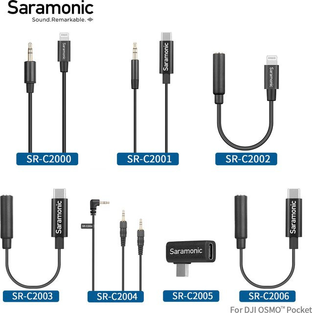 Saramonic SR-C2000 Professionelles Mikrofon-Verlängerungskabel als Audio-Adapter für iPhone, Xiaomi, DJI und DSLR Kameras in Schwarz - Bild 1