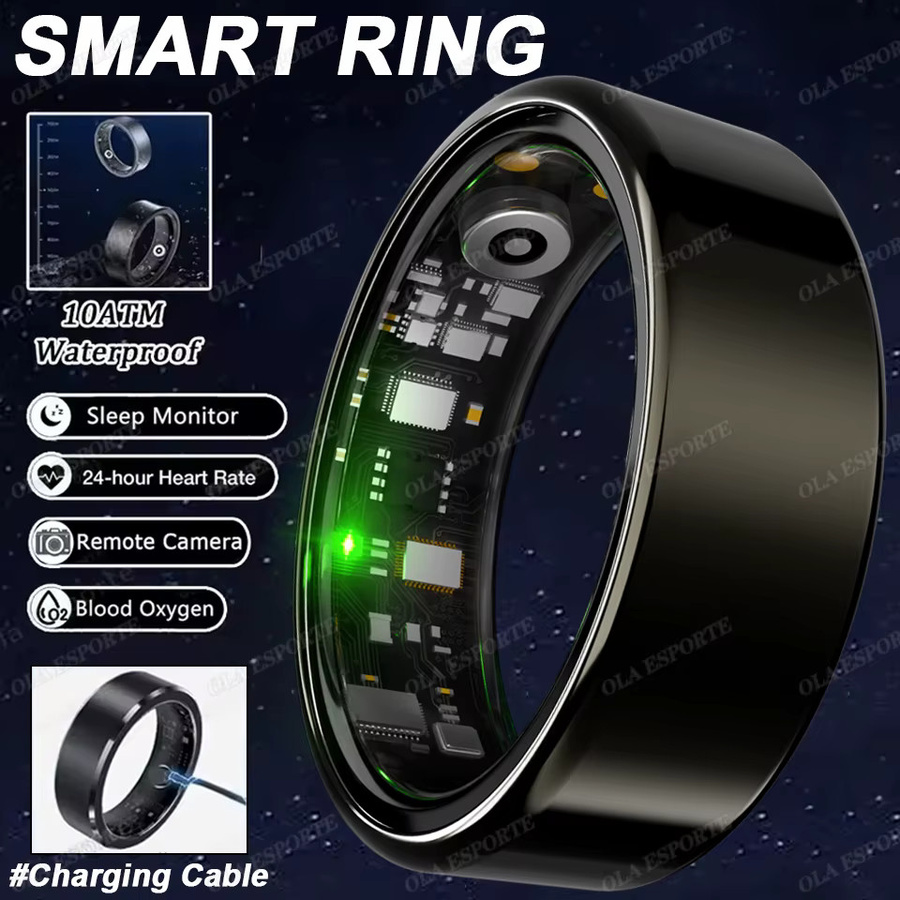Ola Esporte Smart Ring in Schwarz mit Blutdruck- und Herzfrequenzüberwachung, IP68 & 5ATM wasserdicht, Multi-Sport-Modus für Damen und Herren - Bild 6