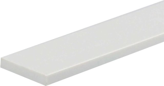Arcansas Flachstange aus PVC in Weiß, B: 3,0 mm, H: 25,0 mm, L: 1000 mm - Bild 1