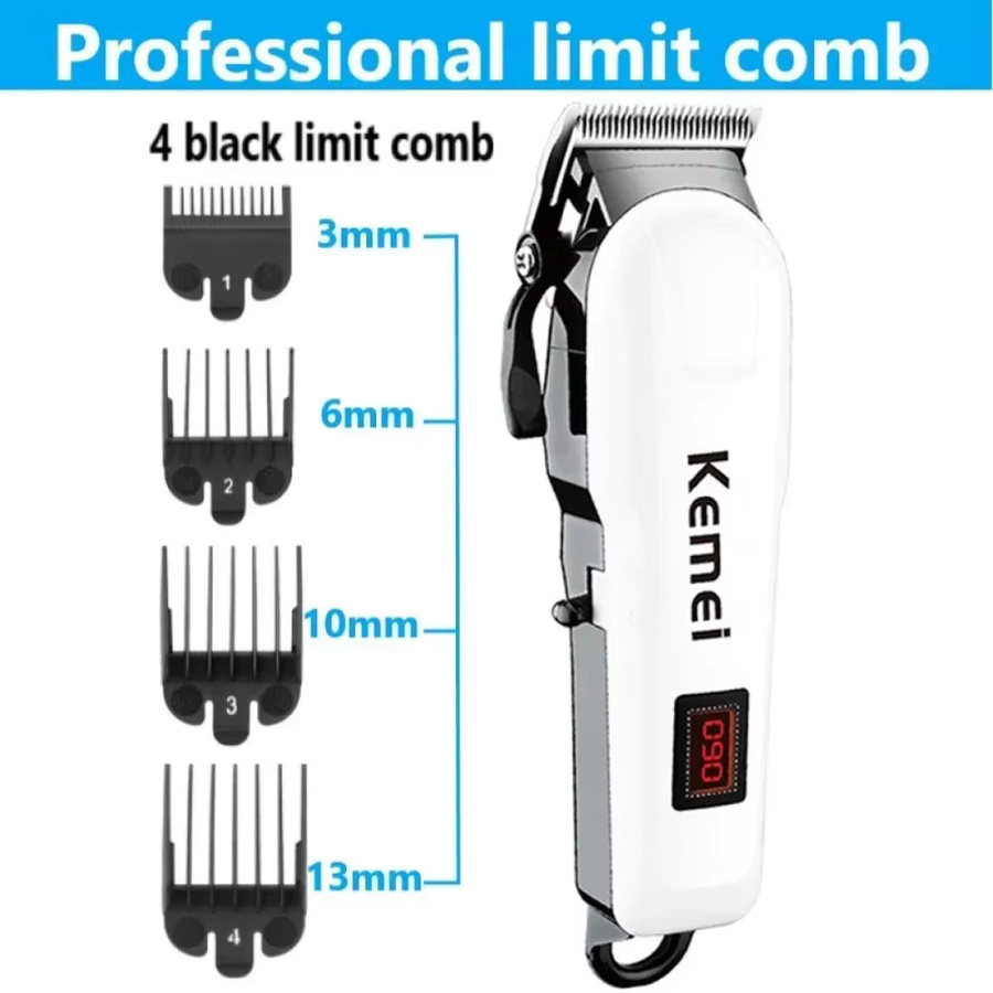 Kemei Haarschneidemaschine, kabelloser Trimmer, Herren, weiß - Bild 5