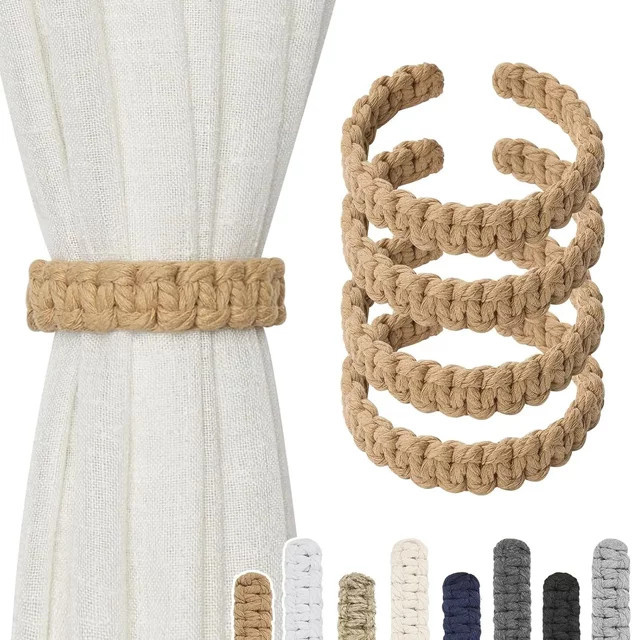 Dekorative Vorhangraffhalter aus geflochtener Jute in Beige und Braun - Bild 1