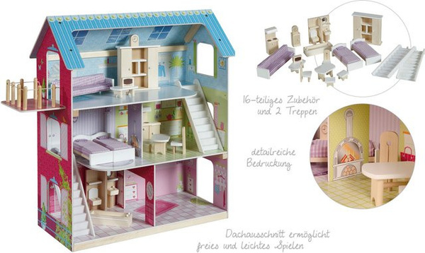 Roba Puppenhaus Fantasy, Mädchen, Holz, Kunststoff, Plüsch / Textil, Bunt / Mehrfarbig
